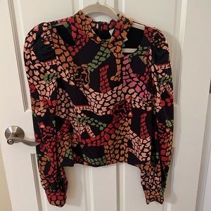 Farm Rio Abstract Leopard Top